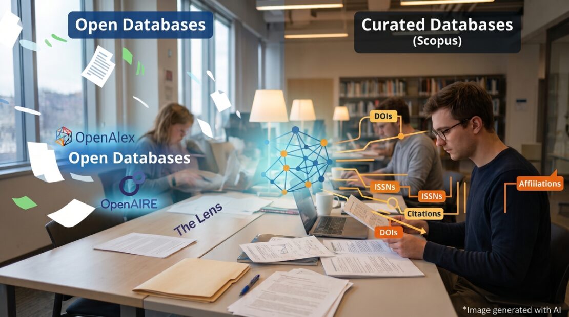 Open vs. Curated Bibliographic Databases: Does more data mean better data?